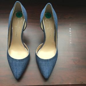 denim Jessica Simpson D’Orsay pumps NWOB